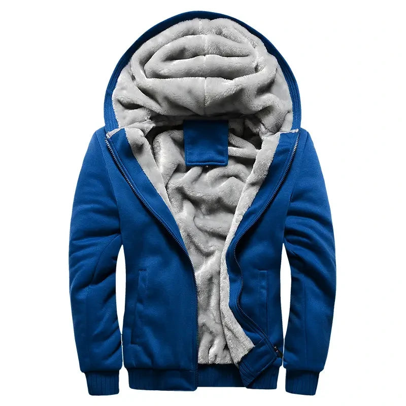 Men Hooded Fleece Winter Coat Plus Size
