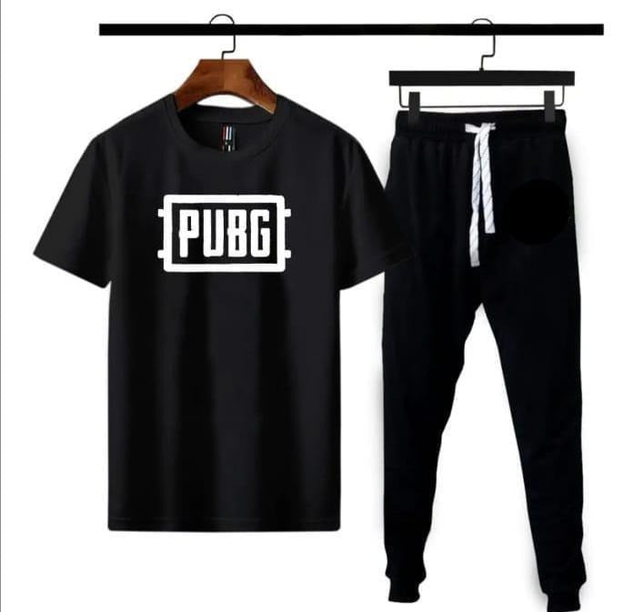 Men PUBG Printed Track Suit Black Polyester Medium to XL