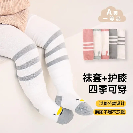 Baby Cotton Knee Socks Striped 0-1Yr Autumn Winter