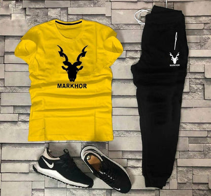 Men's Cotton Track Suit Yellow Black Medium to XL