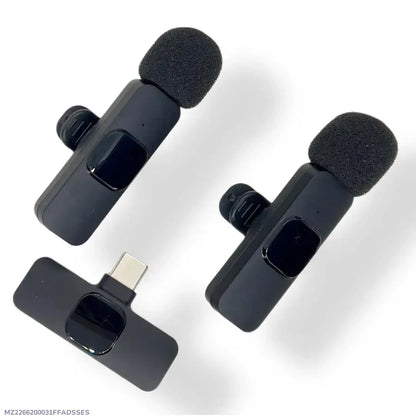 Latest K9 dual Wireless Vlogging Microphone Black Rechargeable