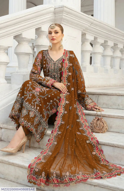 3 Pcs Women's Unstitched Embroidered Suit
