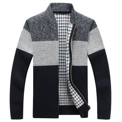 Men's Thick Velvet Zipper Cardigan Autumn Winter Warm Coat