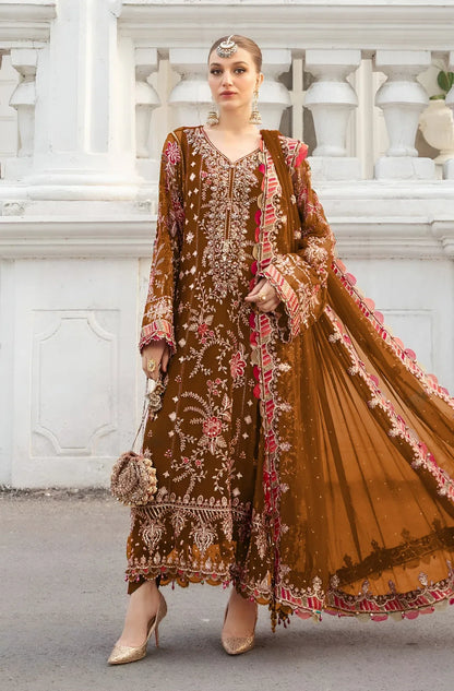 3 Pcs Women's Unstitched Embroidered Suit