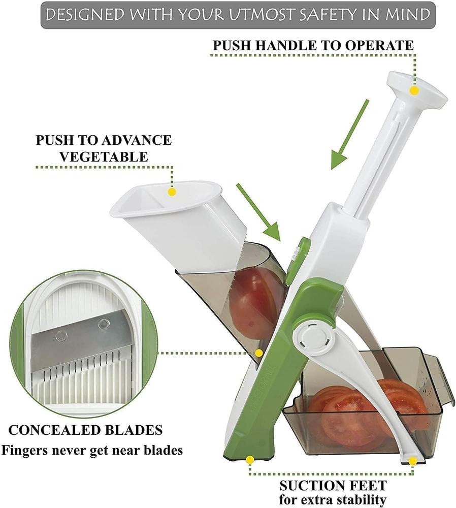 5-in-1 Vegetable Slicer with Transparent Tray
