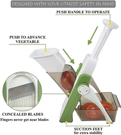 5-in-1 Vegetable Slicer with Transparent Tray
