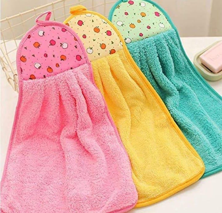 Microfiber Cleaning Towels Fruit Pattern Pink Green Yellow Purple