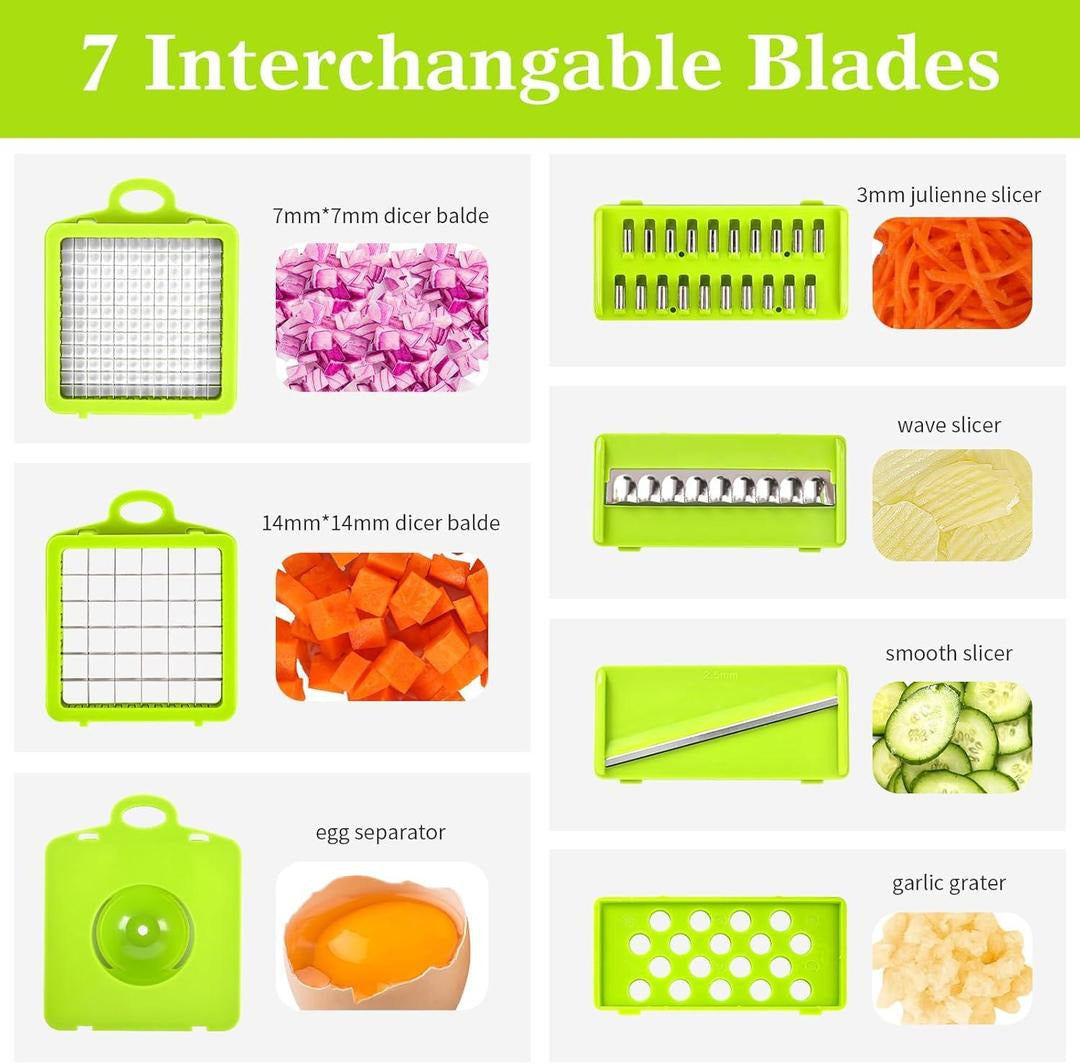 16-Piece Vegetable Cutter with Chopping Blades Set