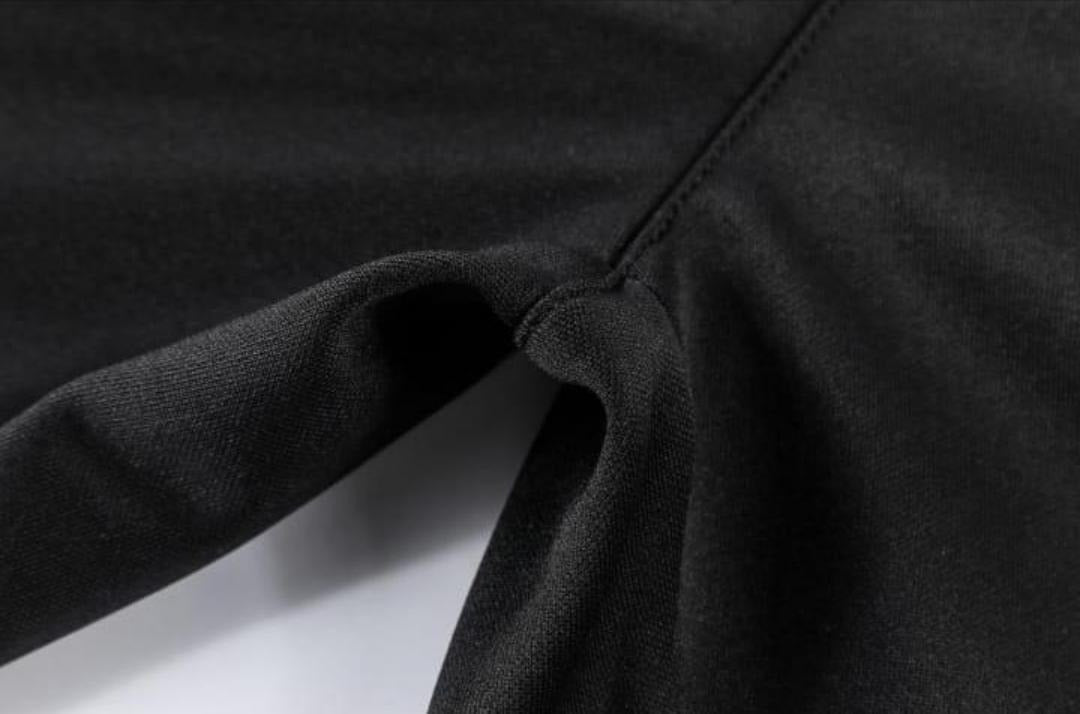 Men's Black Cotton Track Suit with Flame & Deer Head Print