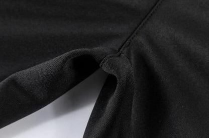 Men's Black Cotton Track Suit with Flame & Deer Head Print