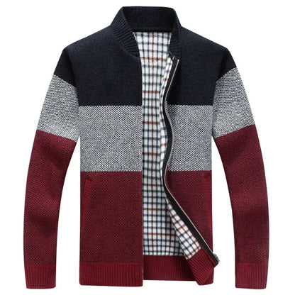 Men's Thick Velvet Zipper Cardigan Autumn Winter Warm Coat