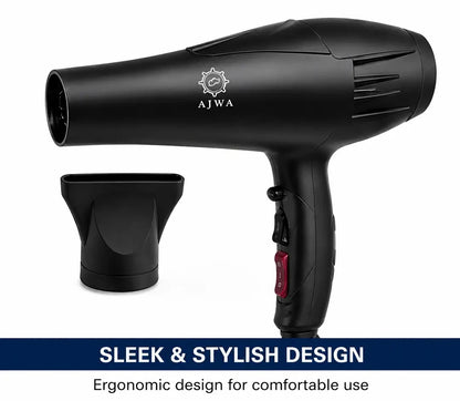 AJWA Professional Hair Dryer 2200W | Powerful Quick-Dry Hair Dryer with Negative Ion Care, Hot & Cold Air & Multi-Gear Settings