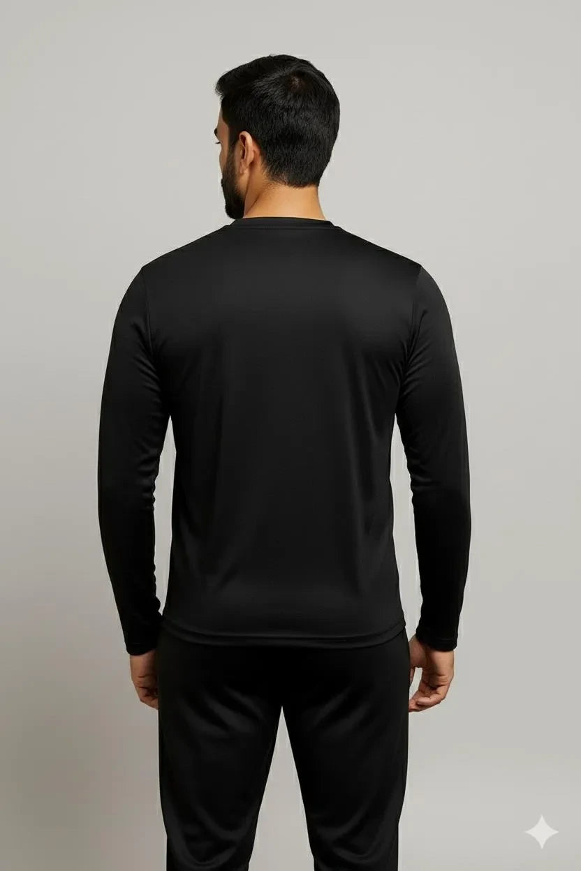 Men Black King Crown Fleece Track Suit 2Pcs