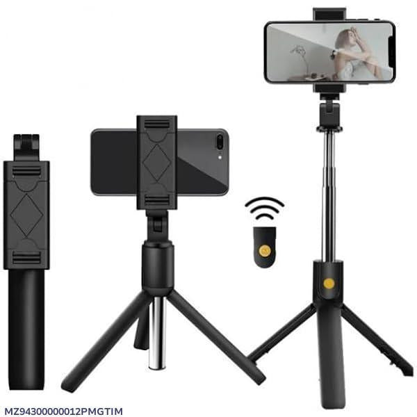 Foldable Selfie Stick Black ABS Stainless Steel 70cm