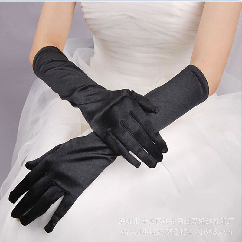 Stylish Stretch Satin Gloves for Weddings Parties Pakistan