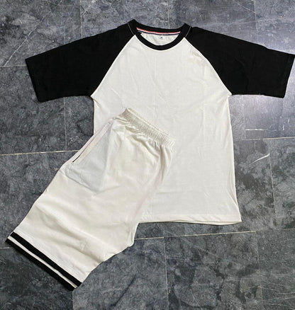 Men Cotton Tracksuit White Black 6 Sizes Pakistan