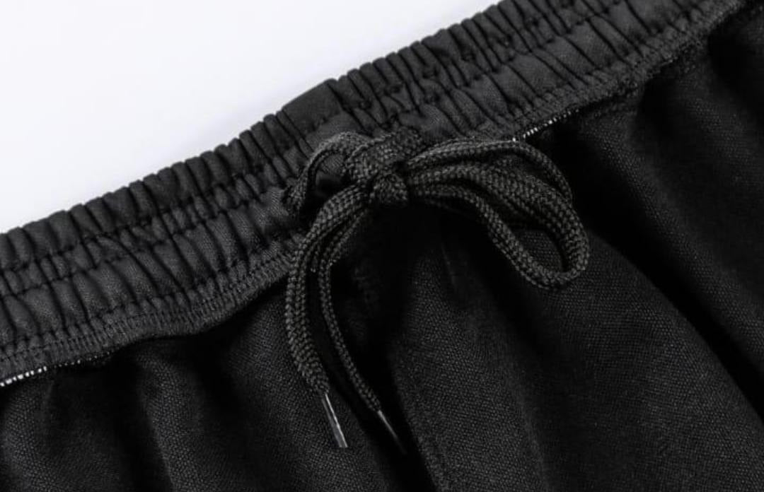 Men's Black Cotton Track Suit with Flame & Deer Head Print