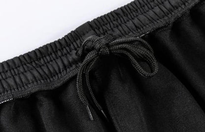 Men's Black Cotton Track Suit with Flame & Deer Head Print