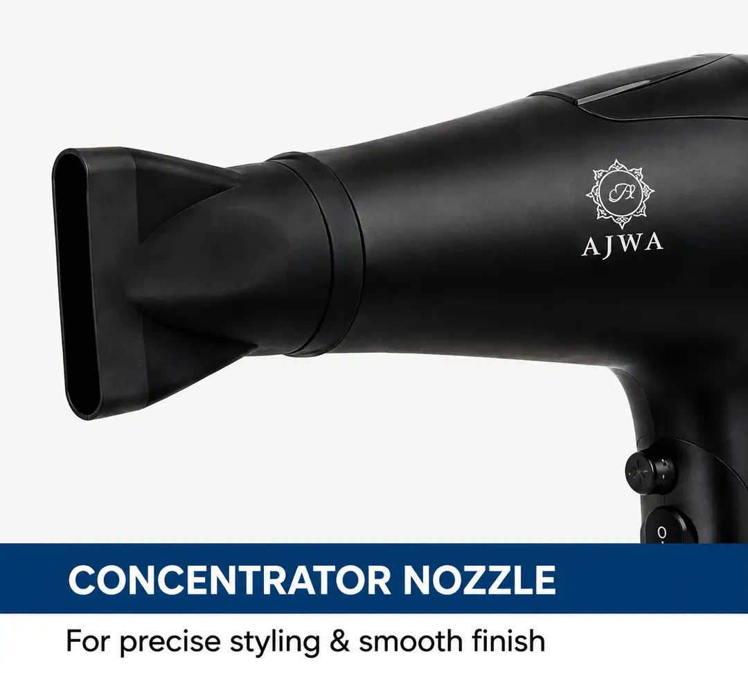 AJWA Professional Hair Dryer 2200W | Powerful Quick-Dry Hair Dryer with Negative Ion Care, Hot & Cold Air & Multi-Gear Settings