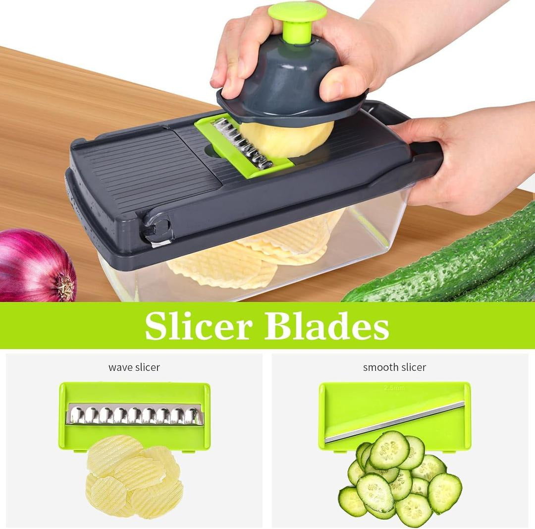 16-Piece Vegetable Cutter with Chopping Blades Set