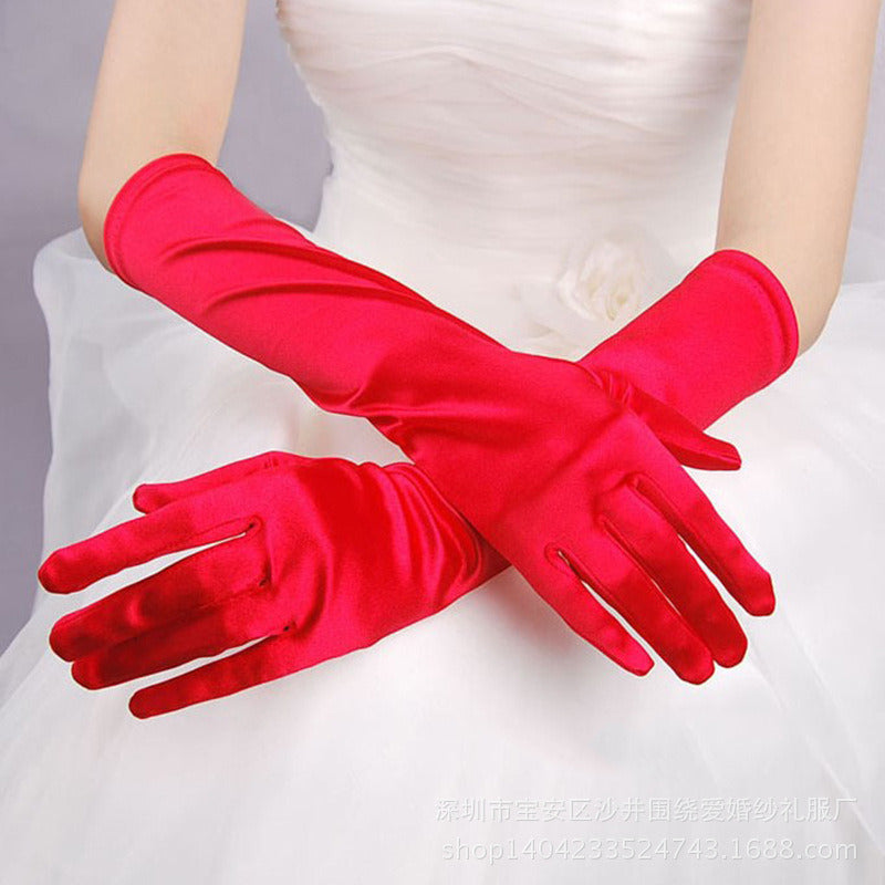 Stylish Stretch Satin Gloves for Weddings Parties Pakistan