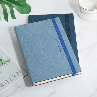 Soft Leather Notebook with Gold Strap Closure