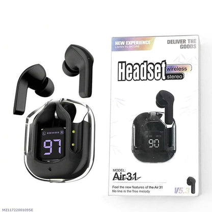 Black Noise-Cancelling Earbuds Air34 with Fast Charge