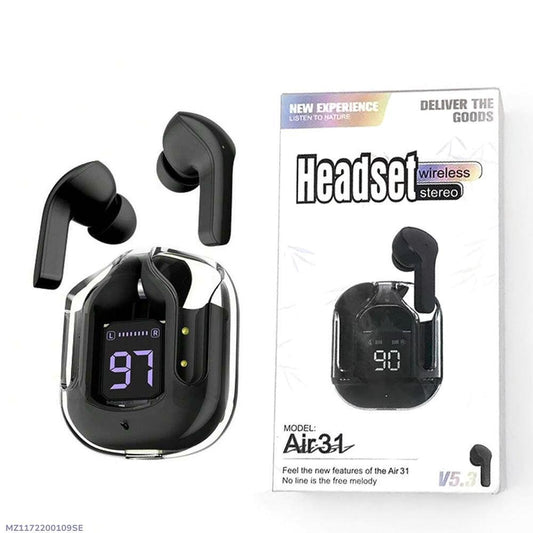 Black Noise-Cancelling Earbuds Air34 with Fast Charge