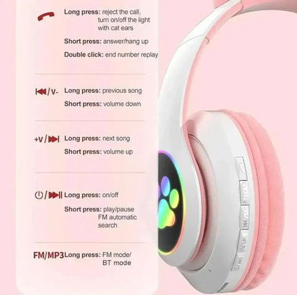 Cat Ear LED Headphones Multicolor ABS for Teens Young Adults