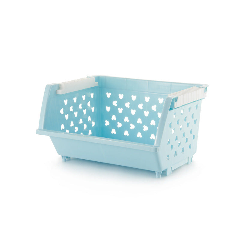 Stackable Plastic Storage Baskets for Kitchen Bathroom Home Organization