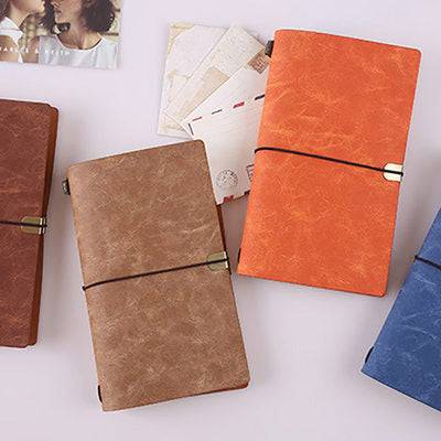 Soft Leather Notebook with Gold Strap Closure