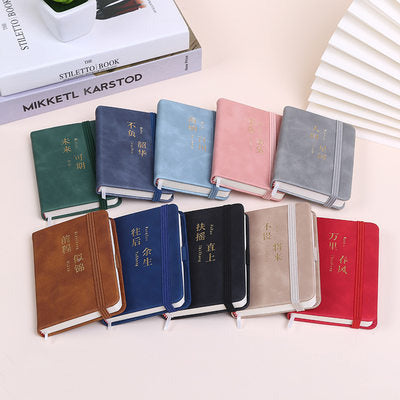 Soft Leather Notebook with Gold Strap Closure