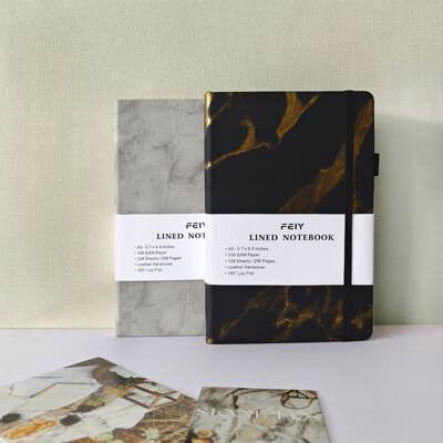 Soft Leather Notebook with Gold Strap Closure
