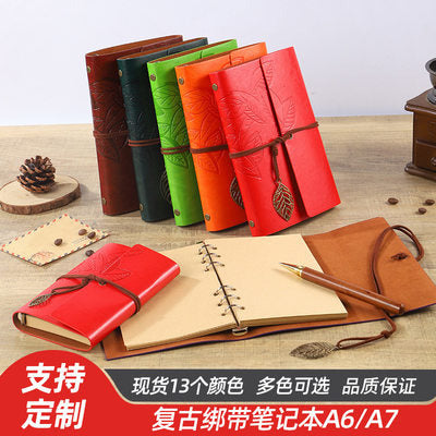Soft Leather Notebook with Gold Strap Closure