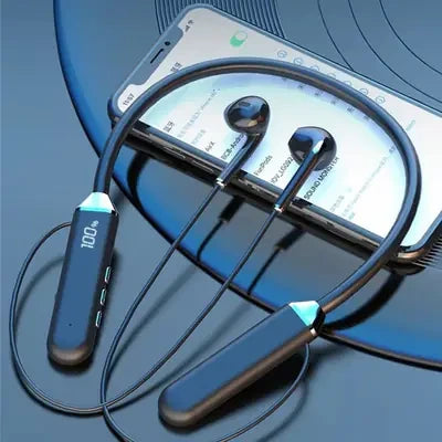 Black Long-Lasting Battery With Fast Charge 1 Wireless Neckband