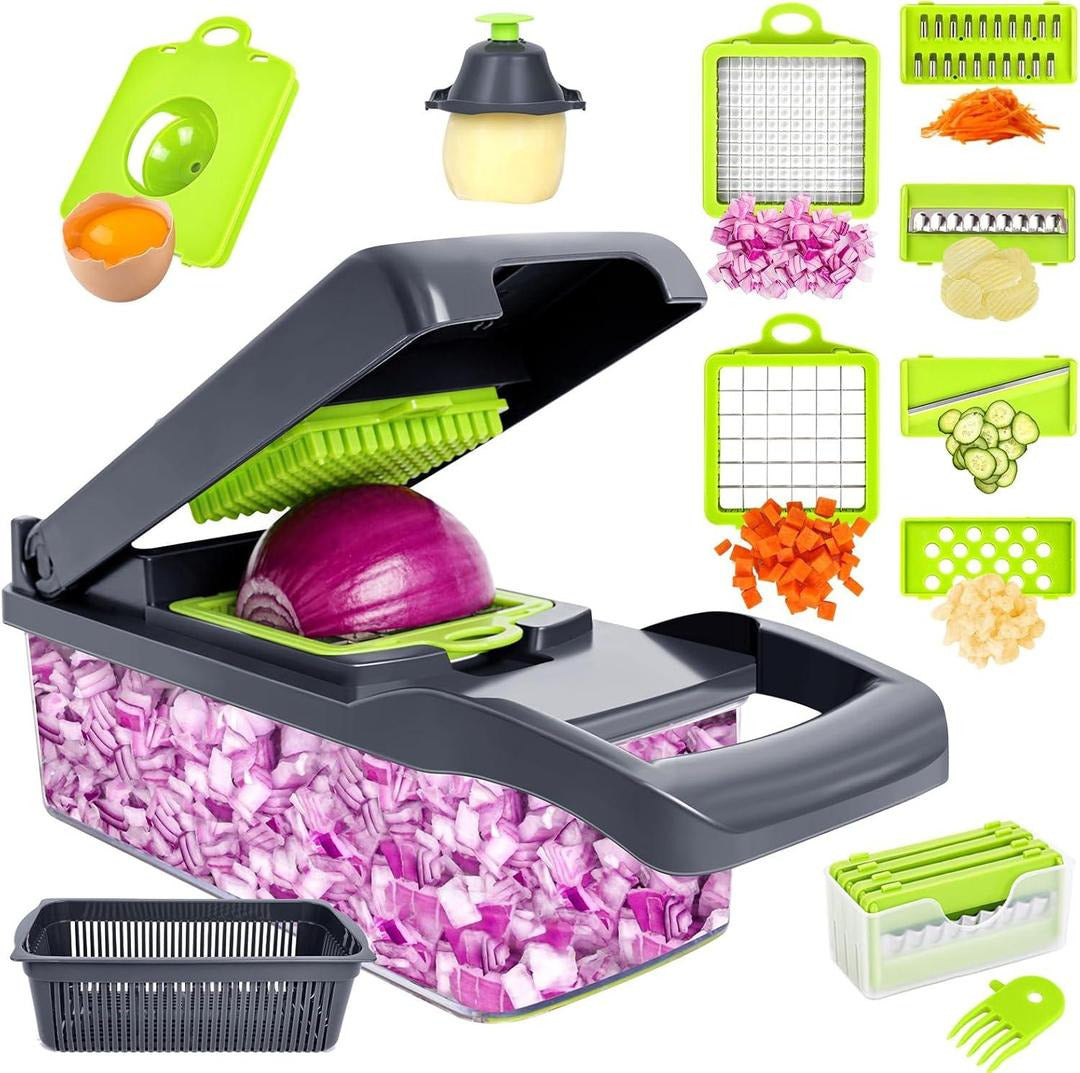16-Piece Vegetable Cutter with Chopping Blades Set