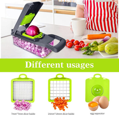 16-Piece Vegetable Cutter with Chopping Blades Set