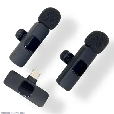 Latest K9 dual Wireless Vlogging Microphone Black Rechargeable