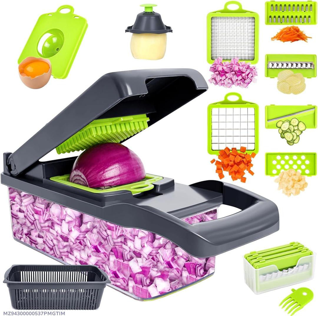 16-Piece Vegetable Cutter with Chopping Blades Set