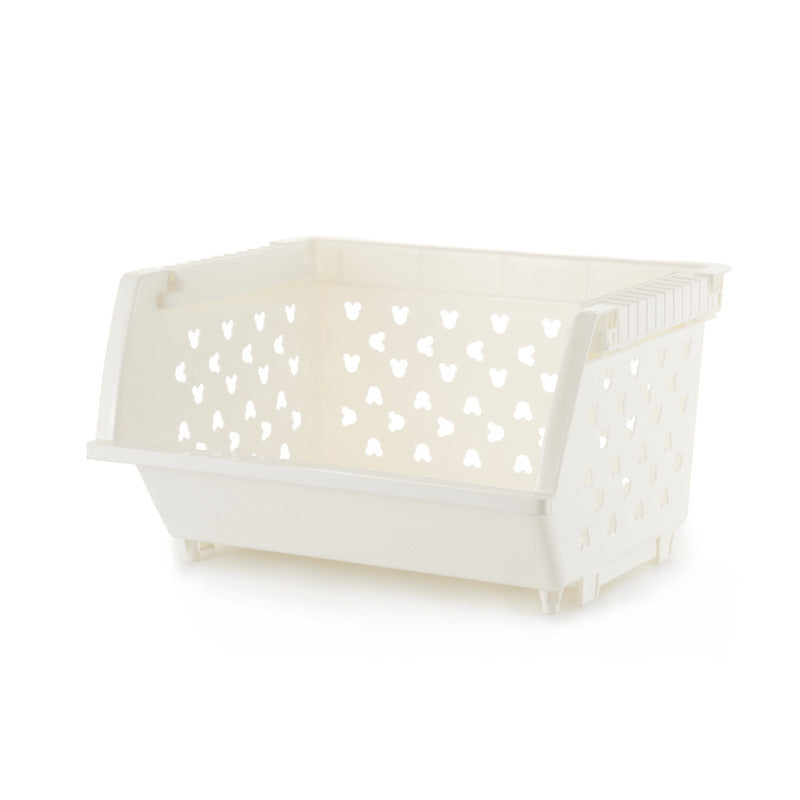 Stackable Plastic Storage Baskets for Kitchen Bathroom Home Organization
