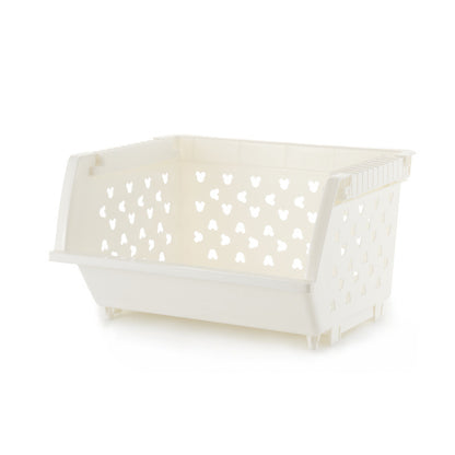 Stackable Plastic Storage Baskets for Kitchen Bathroom Home Organization